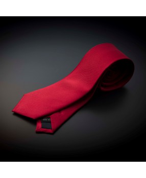 Cravate homme pure soie - couleur unie rouge