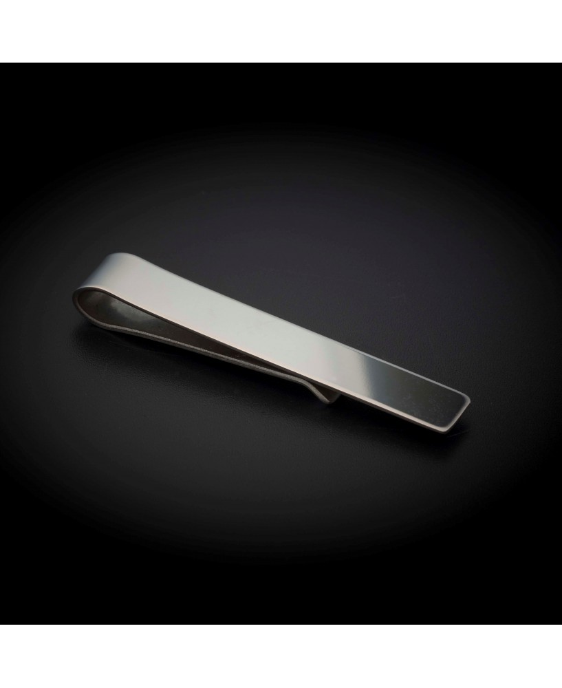 Pince à cravate - 50x8mm - acier inox - couleur métal brillant