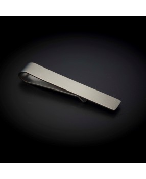 Pince à cravate - 50x8mm - acier inox - couleur métal brossé (finition mate)