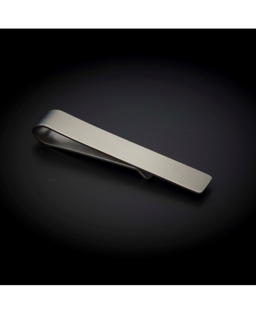 Pince à cravate - 50x8mm - acier inox - couleur métal brossé (finition mate)