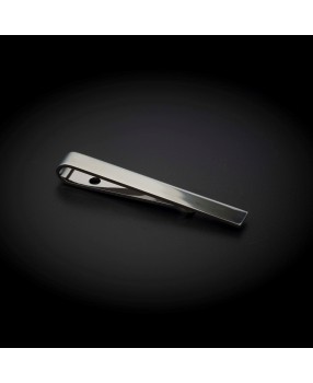 Pince à cravate - 42x5mm - laiton chromé - couleur métal poli