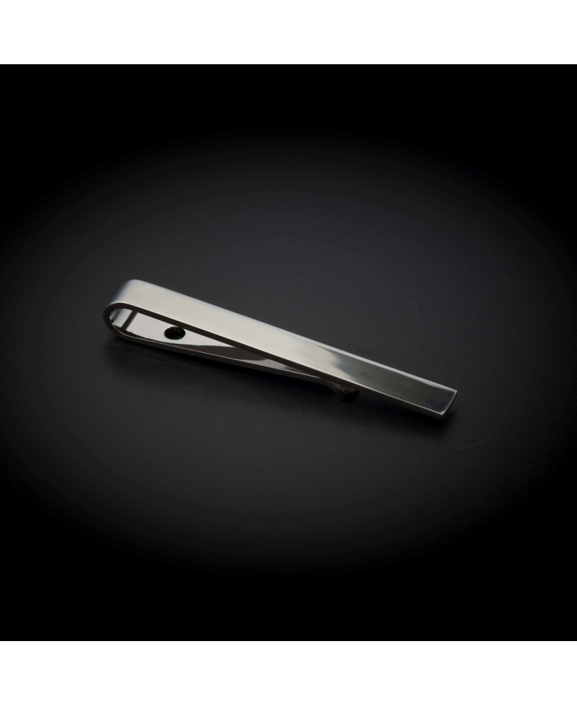 Pince à cravate - 42x5mm - laiton chromé - couleur métal poli