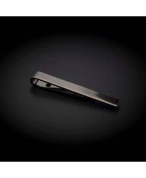 Pince à cravate - 42x5mm - laiton chromé - couleur anthracite poli