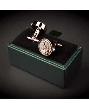 Écrin à boutons de manchettes ouvert. Attention image d'illustration. Écrin vendu sans les boutons de manchettes.