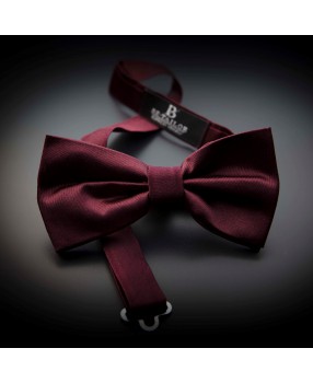 Noeud papillon homme pure soie - couleur unie bordeau