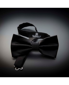 Noeud papillon homme pure soie - couleur unie noir