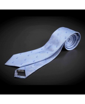 Cravate homme pure soie - bleu clair à motifs petits chiens