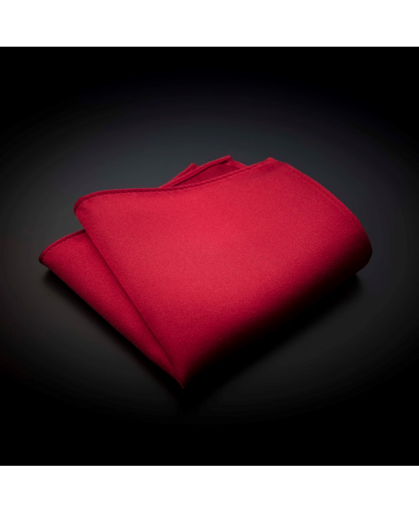 Pochette pure soie - couleur unie rouge