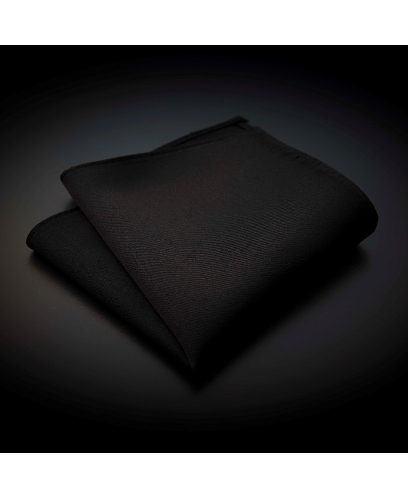 Pochette pure soie - couleur unie noir