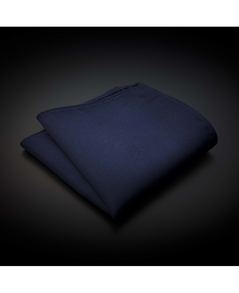 Pochette pure soie - couleur unie bleu foncé