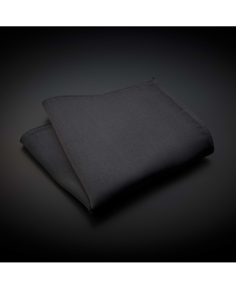 Pochette pure soie - couleur unie gris foncé (anthracite)