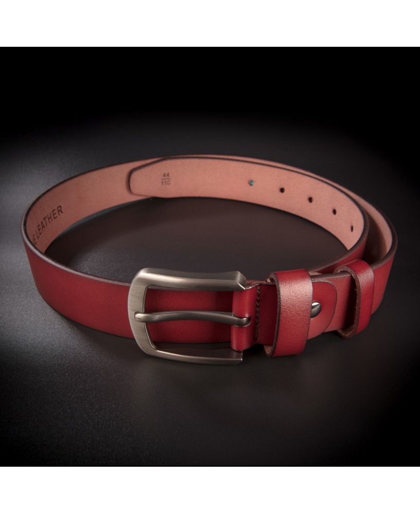 Ceinture "casual" homme - 4,0x130cm - cuir véritable - couleur brun moyen