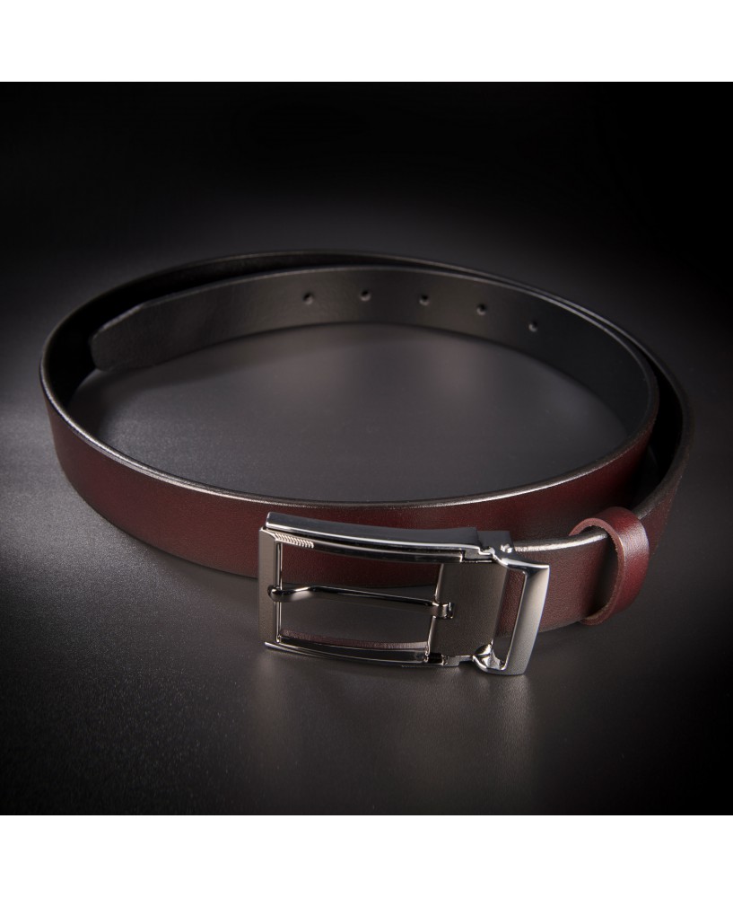 Ceinture pour costume homme - 3,5x130cm - cuir véritable - couleur brun foncé