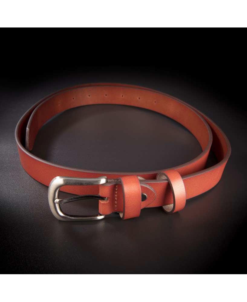 Ceinture femme - 2,7x130cm - cuir véritable - couleur brun clair