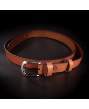 Ceinture femme - 2,7x130cm - cuir véritable - couleur beige